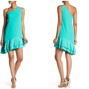 Trina Turk Women's Lunaria One Shoulder Asymmetrical Dress Size 10